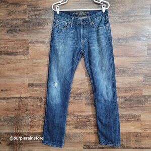American Eagle Jeans 30x34 Measures 30x31 Slim Straight Medium Dark Wash Denim